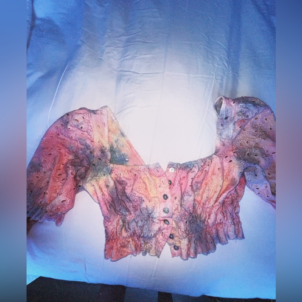 Urban outfitters cropped ruffle shirt